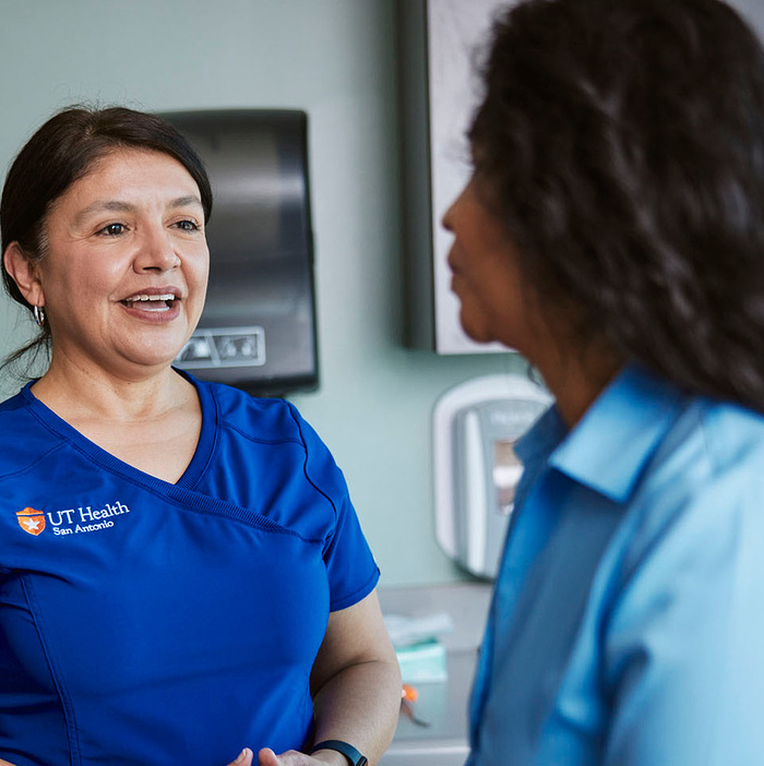 Nurse talking to a patient